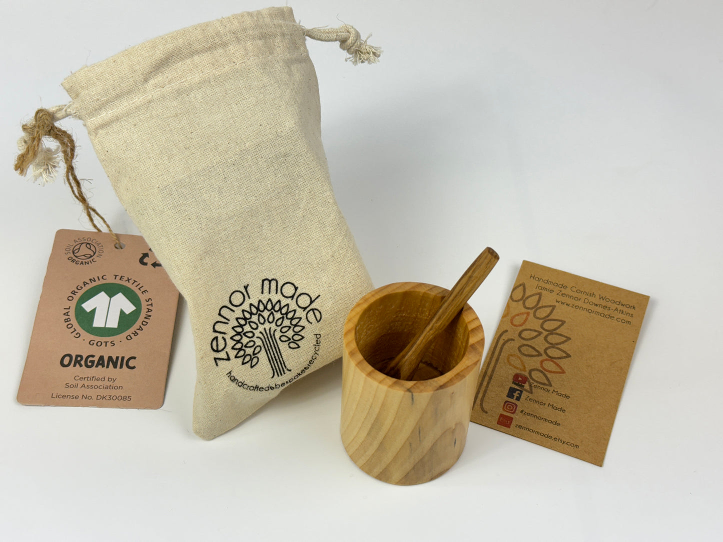 Salt Cellar & Spoon Gift Set Monkeypuzzle & Oak