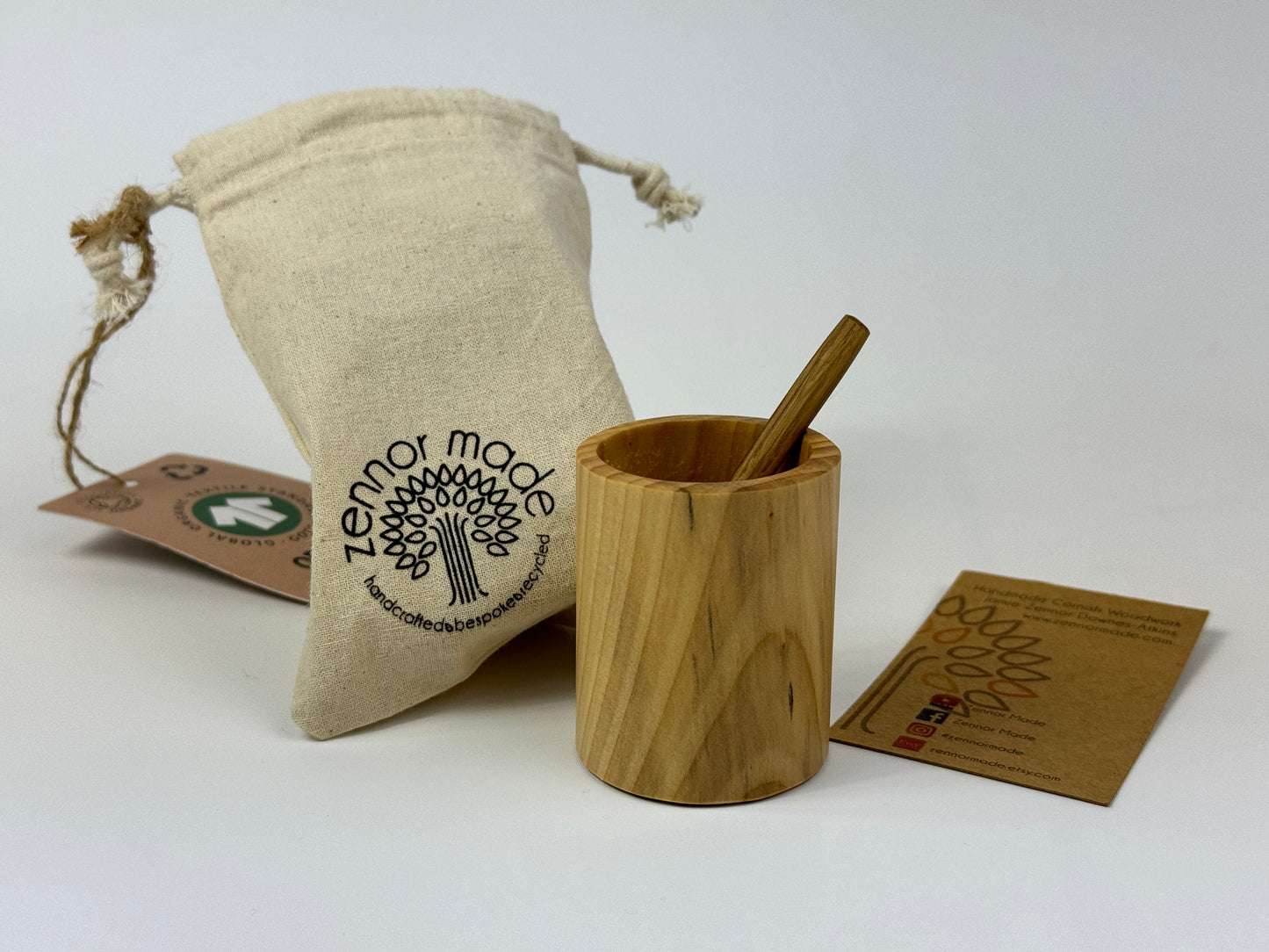 Salt Cellar & Spoon Gift Set Monkeypuzzle & Oak